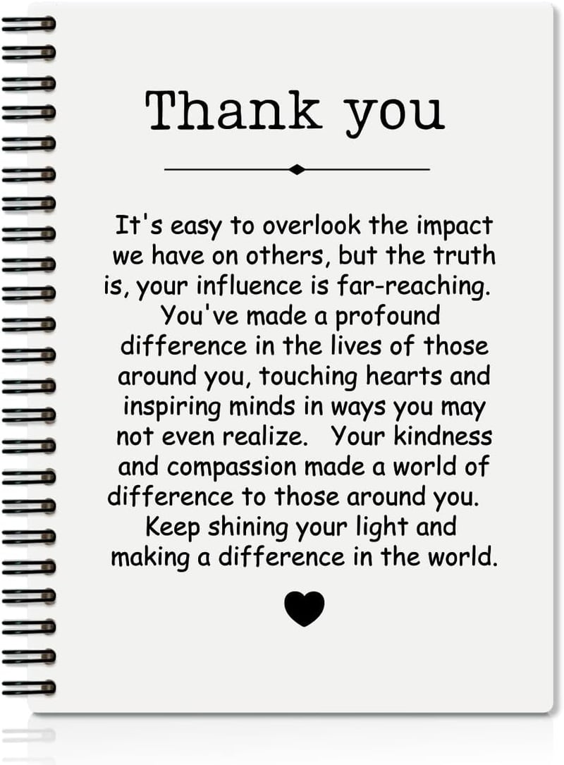 Thank You Spiral Notebook - 160 Pages, Appreciation Gift for Coworkers