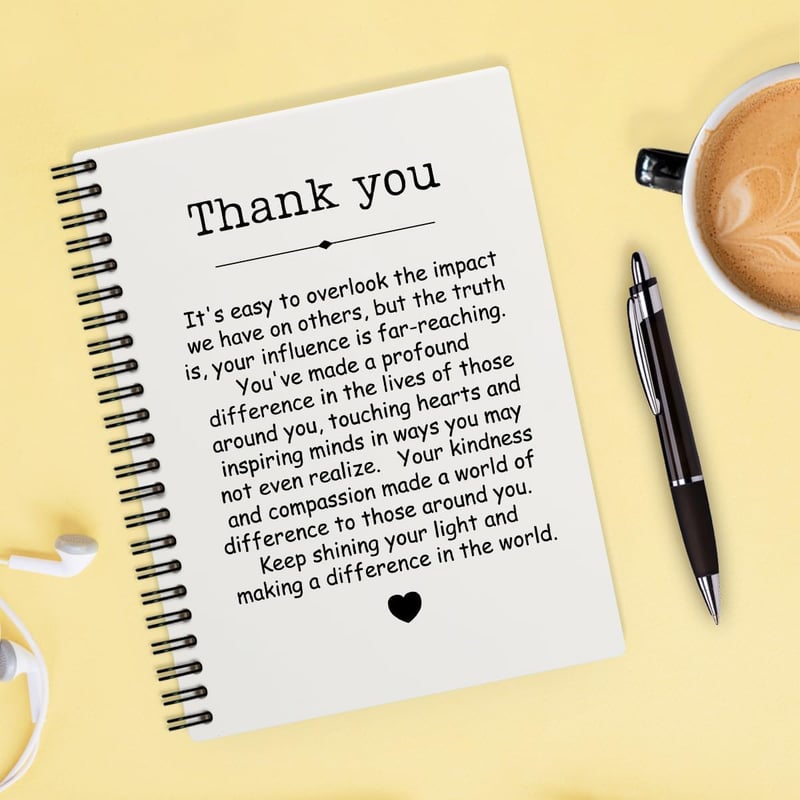 Thank You Spiral Notebook - 160 Pages, Appreciation Gift for Coworkers