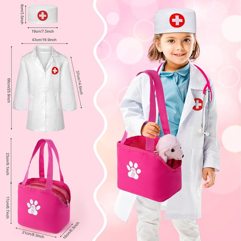 Kids' Veterinarian Playset - 36-Piece Doctor Kit with Stethoscope
