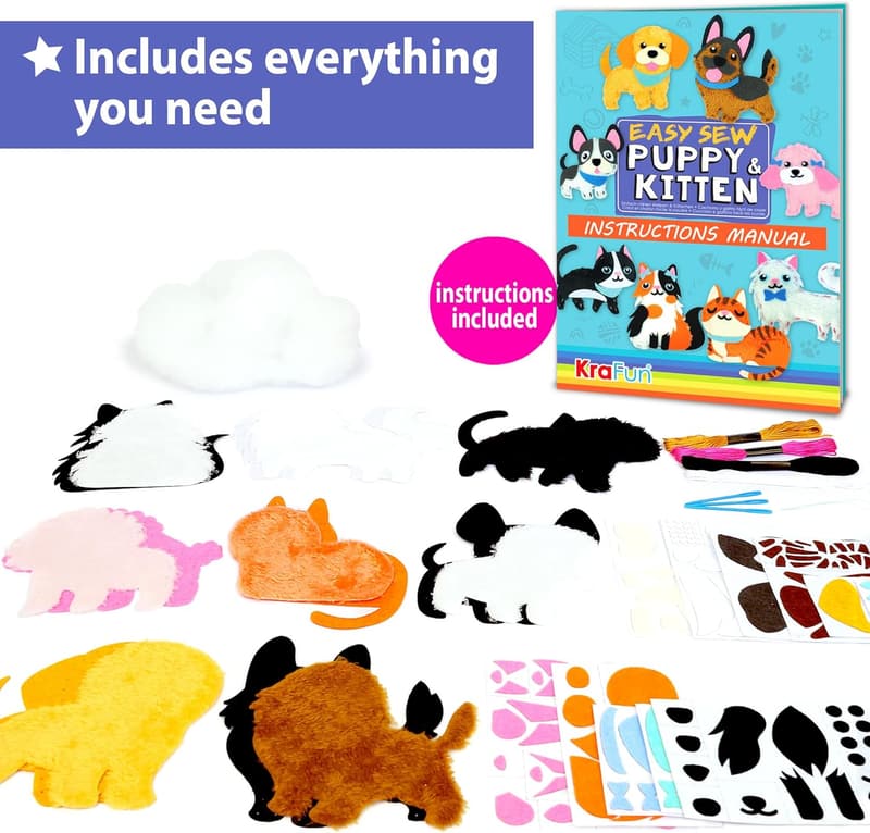 Kids Beginner Sewing Kit – DIY Stuffed Animal Projects