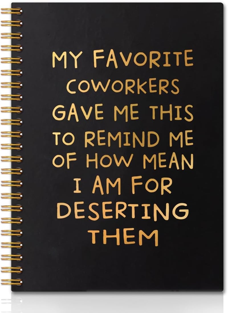 Coworker Farewell Gift - Gold Hardcover Spiral Notebook
