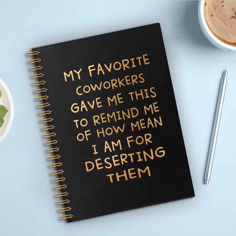 Coworker Farewell Gift - Gold Hardcover Spiral Notebook