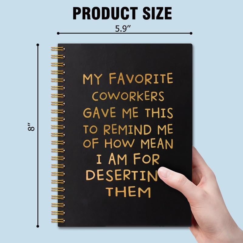 Coworker Farewell Gift - Gold Hardcover Spiral Notebook