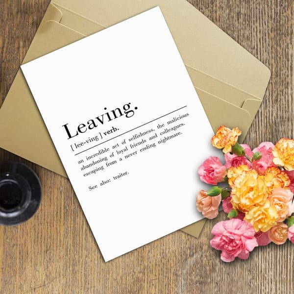 Going Away Gift Card for Coworkers - Funny Leaving Definition