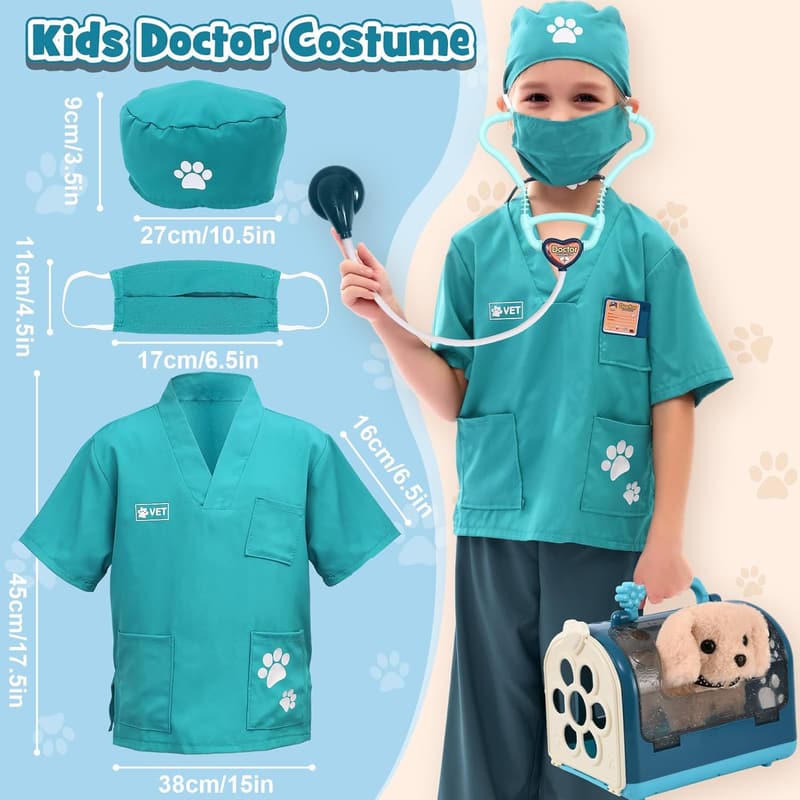 Interactive Dog Vet Kit - 22Pcs Pretend Play Toys for Kids 3+