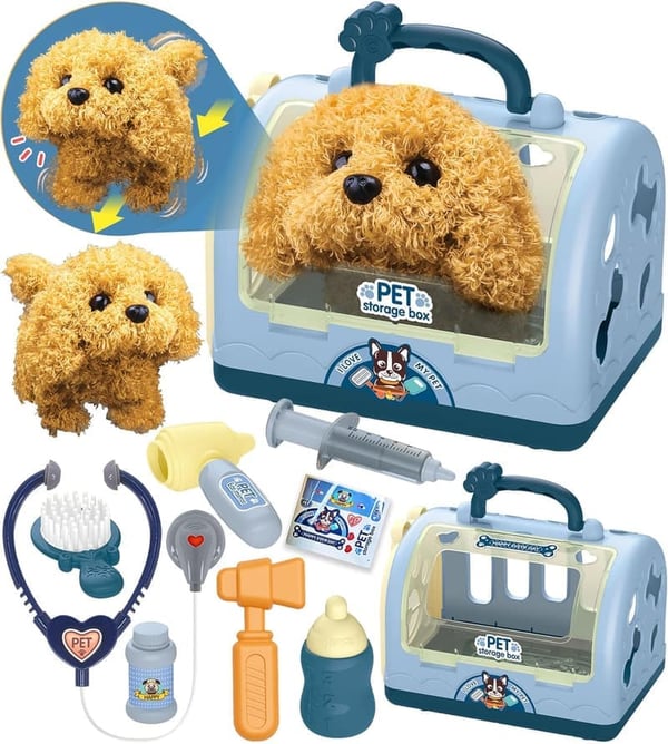 Kids' Vet Playset with Robot Dog & 12 Interactive Accessories