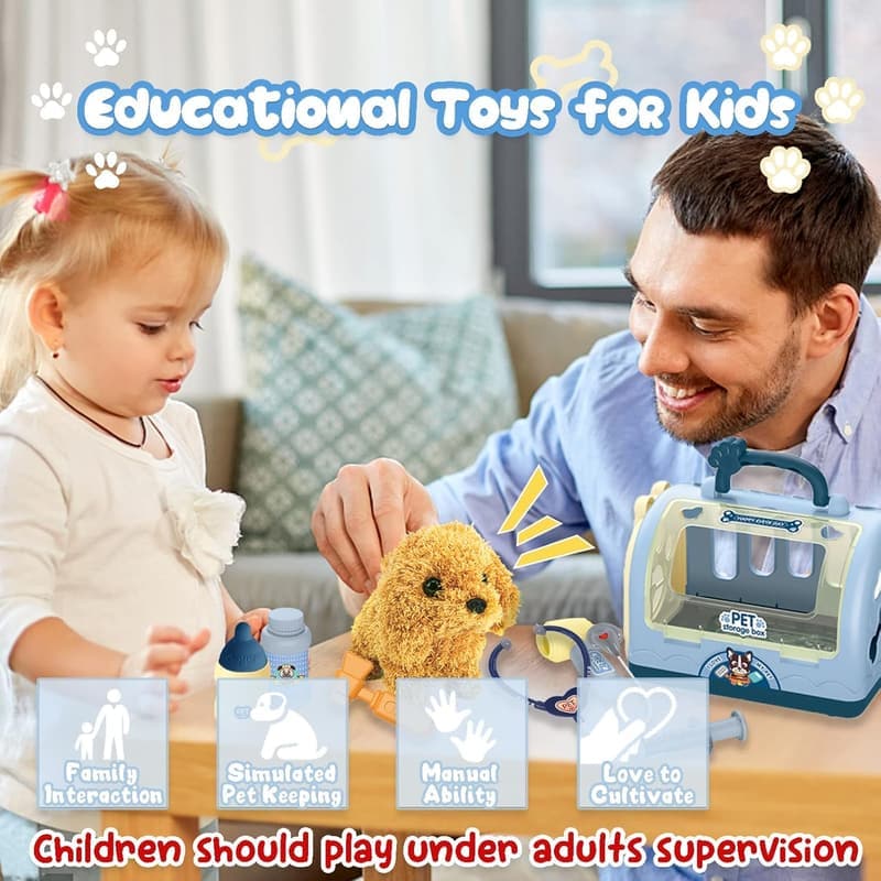 Kids' Vet Playset with Robot Dog & 12 Interactive Accessories