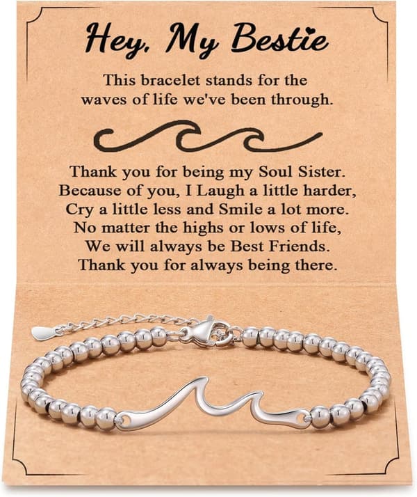 Friendship Wave Bracelet for Women - Bestie Birthday Gift