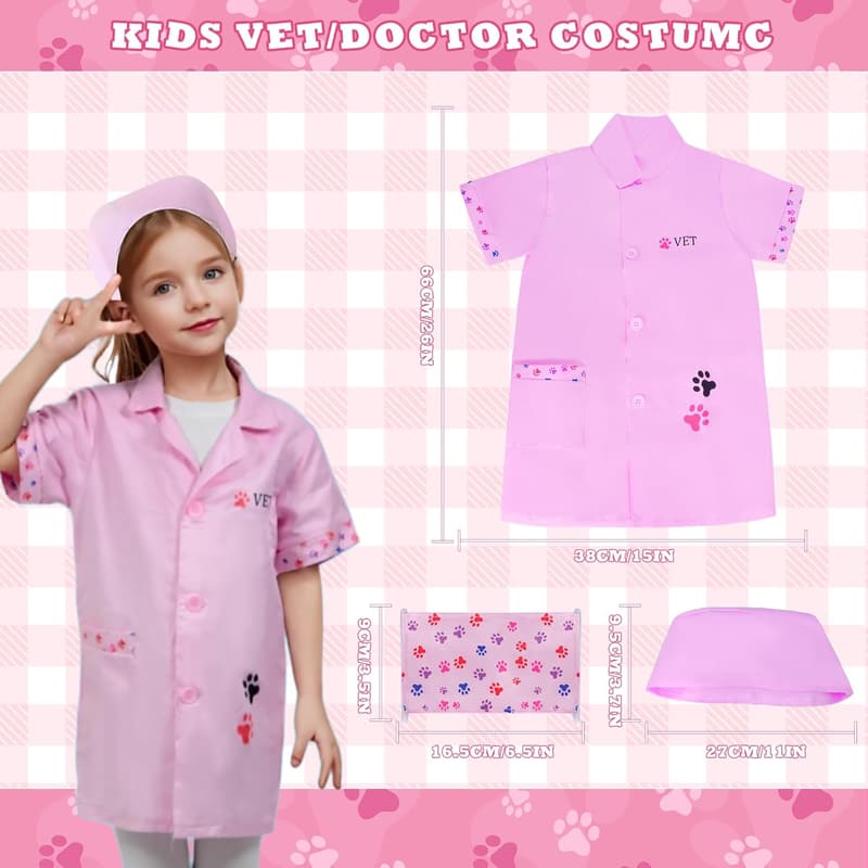 Vet Play Doctor Kit for Girls with Pet Cage & Kitten Toy
