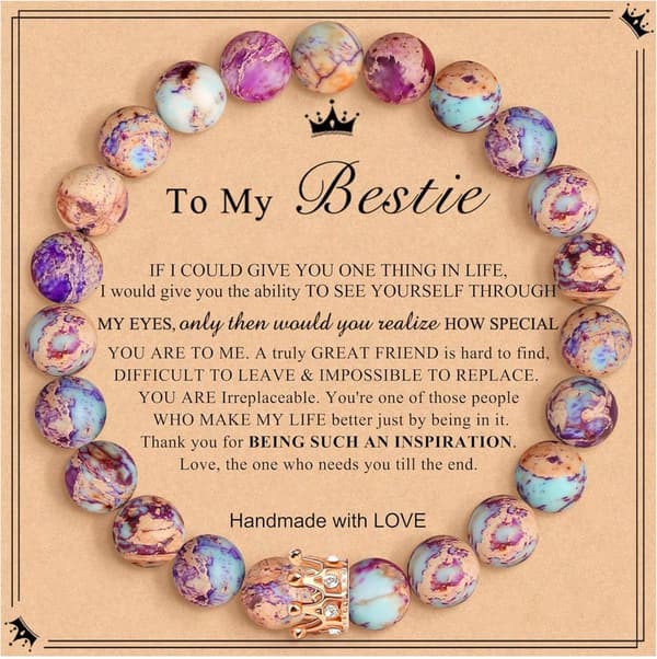 Women's Healing Stone Crown Bracelet - Perfect Birthday and Friendship Gift