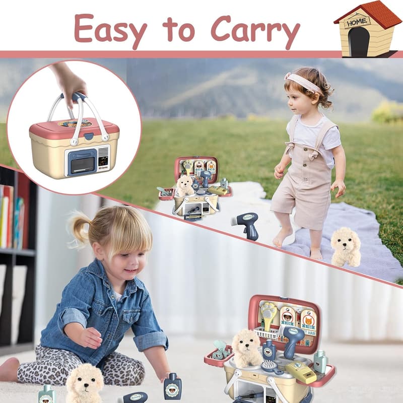 Pet Care Playset for Kids - 23-Piece Grooming Kit