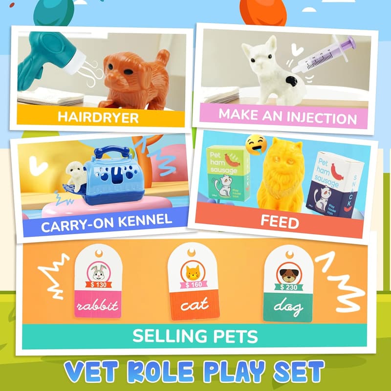 Kids Veterinarian Playset - 23-Piece Doctor Kit for Ages 4-8