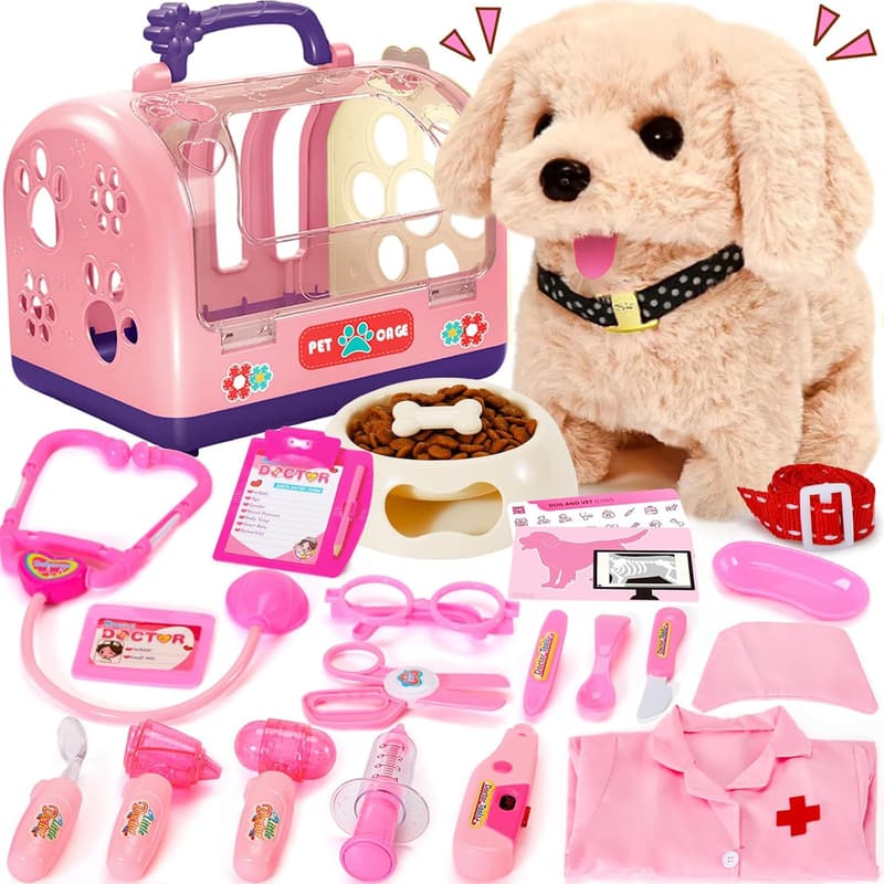 Interactive Dog Care Veterinarian Toy Set for Kids 3-6 Years
