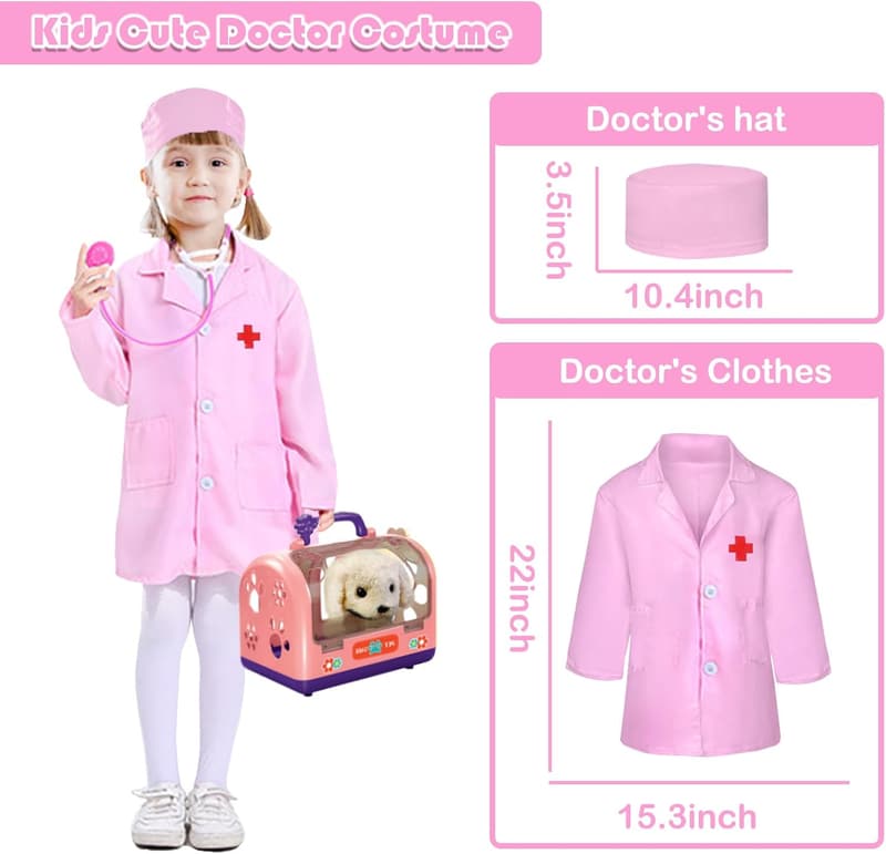 Interactive Dog Care Veterinarian Toy Set for Kids 3-6 Years