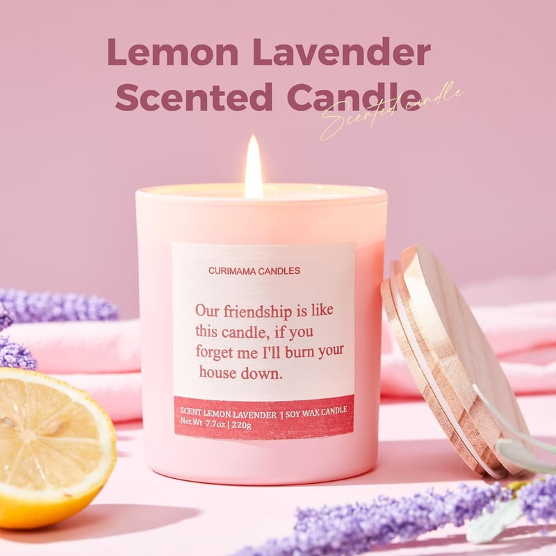 Funny Birthday Candle for Women Best Friends - Lemon Lavender 7.7oz
