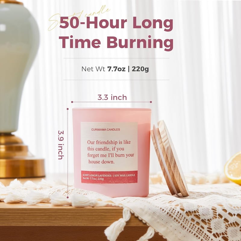 Funny Birthday Candle for Women Best Friends - Lemon Lavender 7.7oz