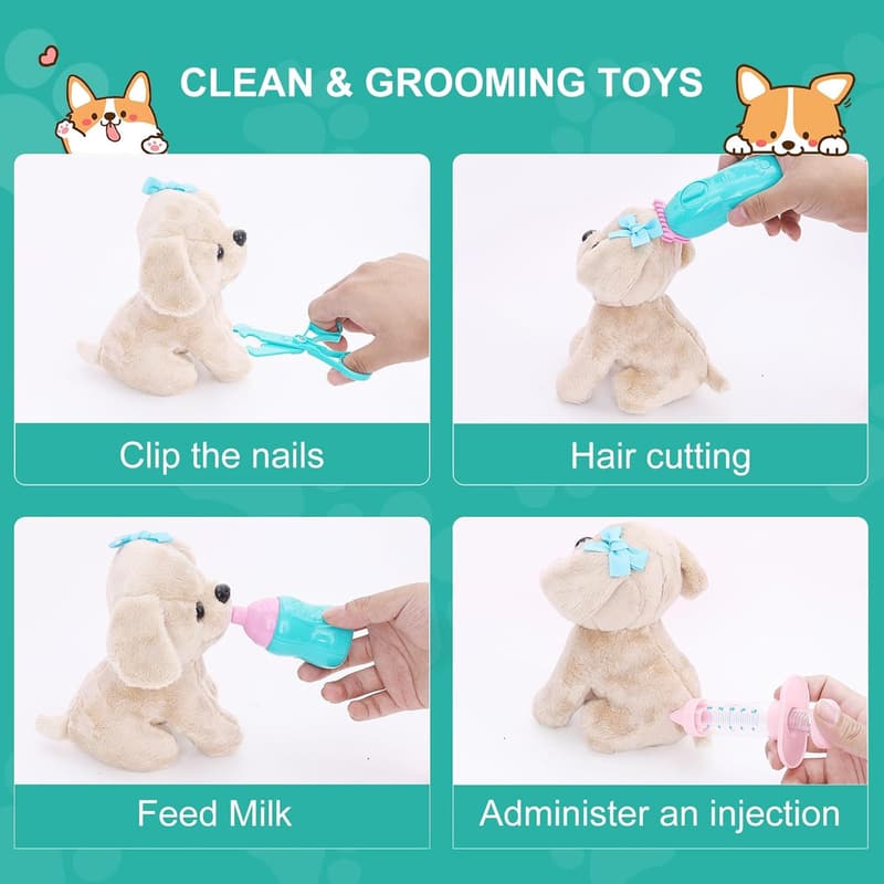 Kids Doctor Role Play Set with Dog Toy - Birthday Gift for Ages 3-6