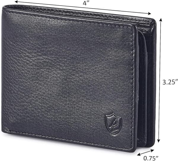 Men's RFID Blocking Real Leather Bifold Wallet with Gift Box