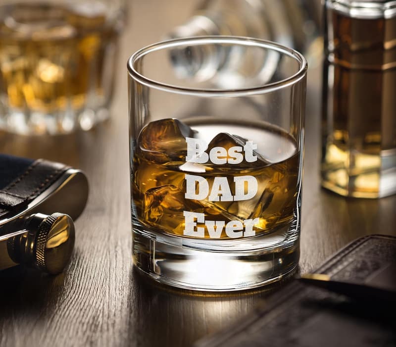 Personalized Etched Whiskey Glasses Set for Groomsmen