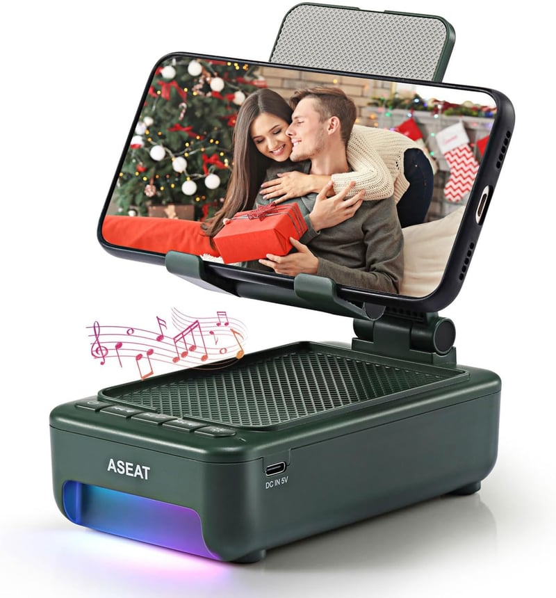 Bluetooth Speaker Phone Stand with Color-Changing LED Light