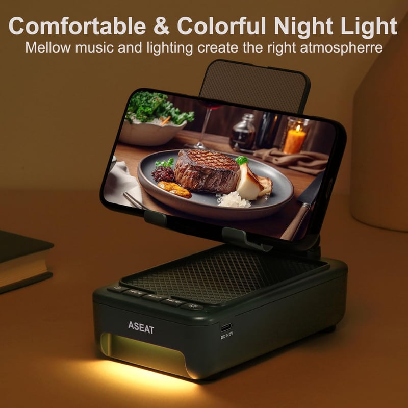 Bluetooth Speaker Phone Stand with Color-Changing LED Light