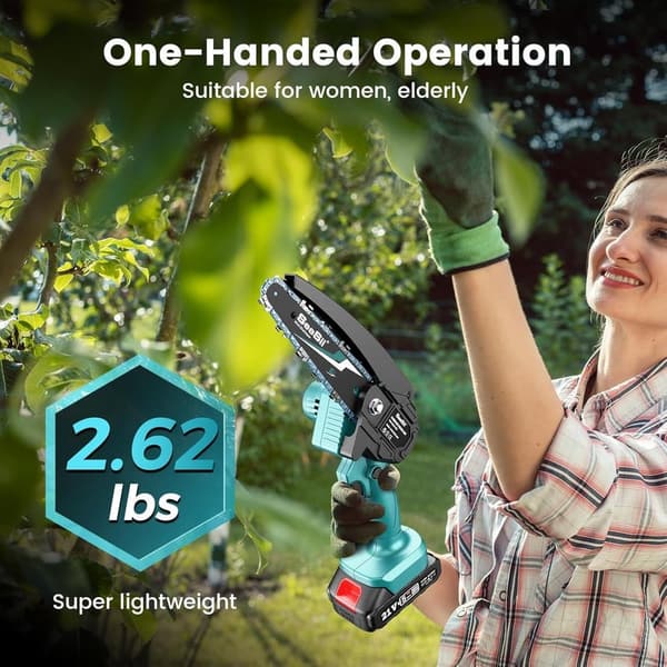 Cordless 6-Inch Mini Chainsaw for Tree Trimming & Wood Cutting