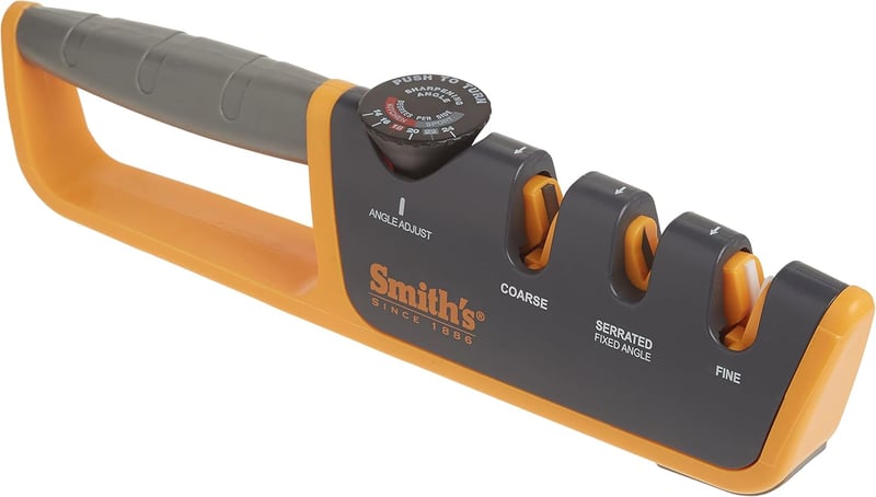 2-Stage Knife Sharpener for Hunting & Pocket Knives - Grey/Yellow