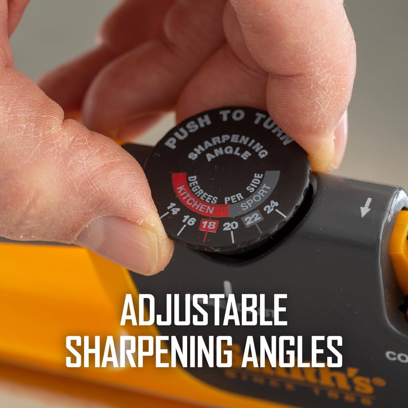 2-Stage Knife Sharpener for Hunting & Pocket Knives - Grey/Yellow