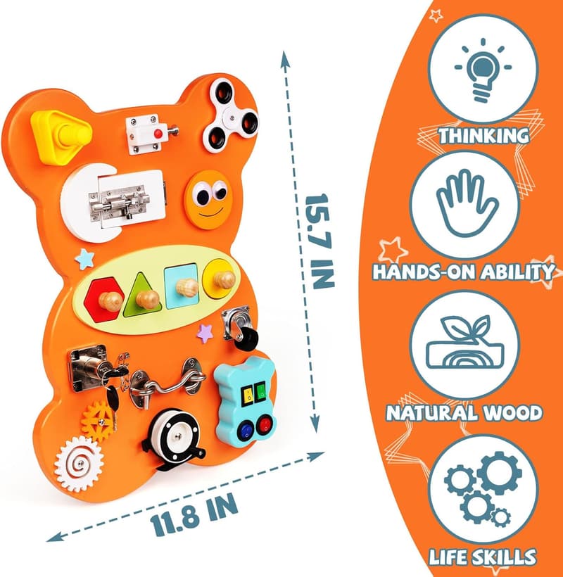 Montessori Sensory Activity Board for Toddlers 3+
