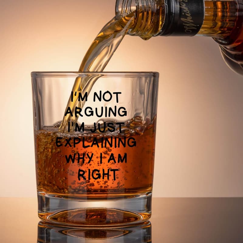 Funny Whiskey Glasses - Unique Alcohol Gift for Men