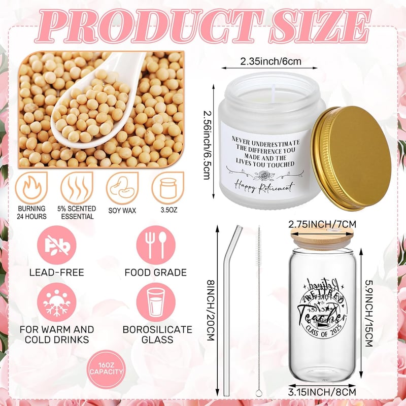 Retirement Gift Set for Women - Tote, Tumbler, Candle & More