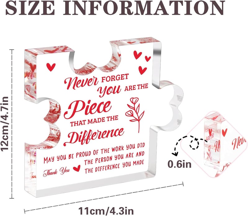 Teacher Appreciation Plaque for Women Retirement Gift