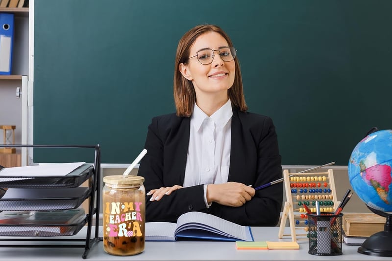 Teacher Appreciation Coffee Glass - 16 oz Gift for Women