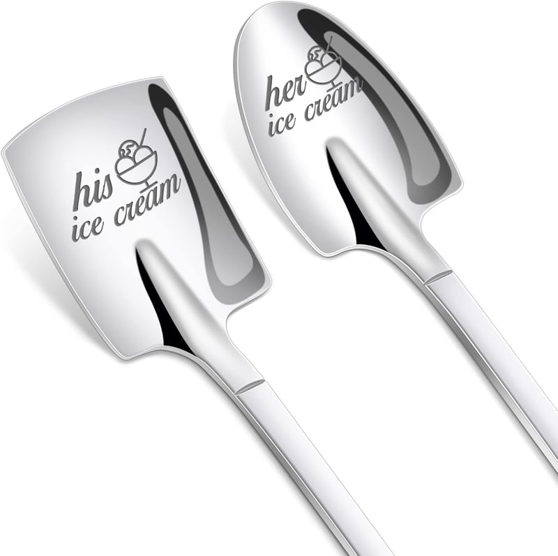 Couples Ice Cream Spoons Set - Gift for Anniversaries & Birthdays