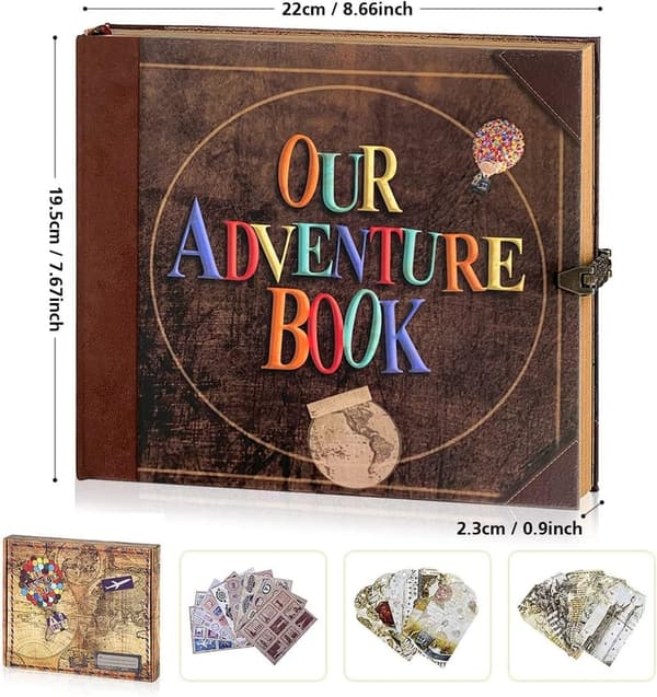 Adventure Book Travel Diary - Vintage Scrapbook & Photo Album