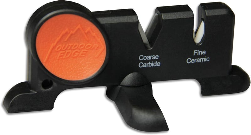 Portable 2-Stage Carbide/Ceramic Knife Sharpener for Outdoor Use