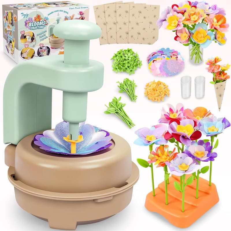 DIY Fabric Flower Bouquet Craft Kit for Kids Ages 4-8