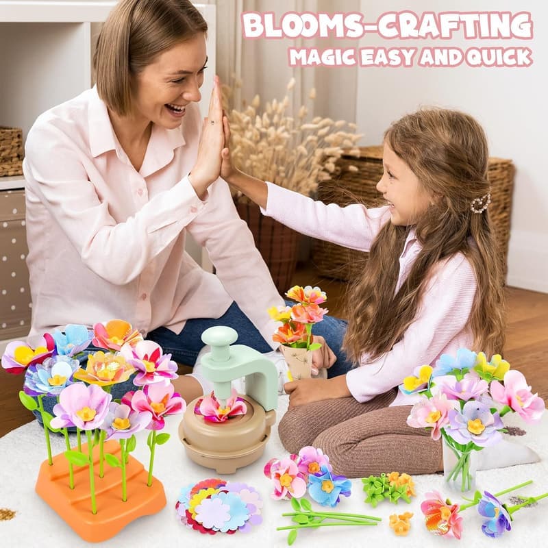 DIY Fabric Flower Bouquet Craft Kit for Kids Ages 4-8