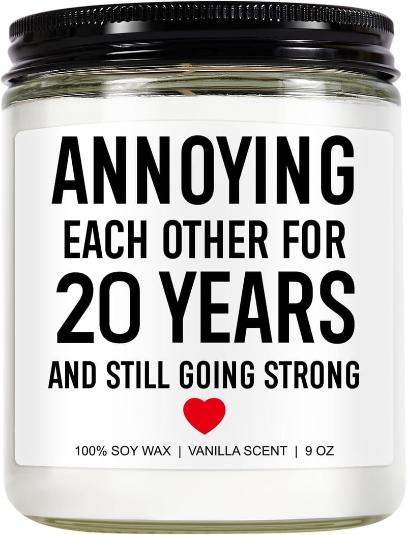 20th Anniversary Funny Scented Candle - 9 oz for Couples