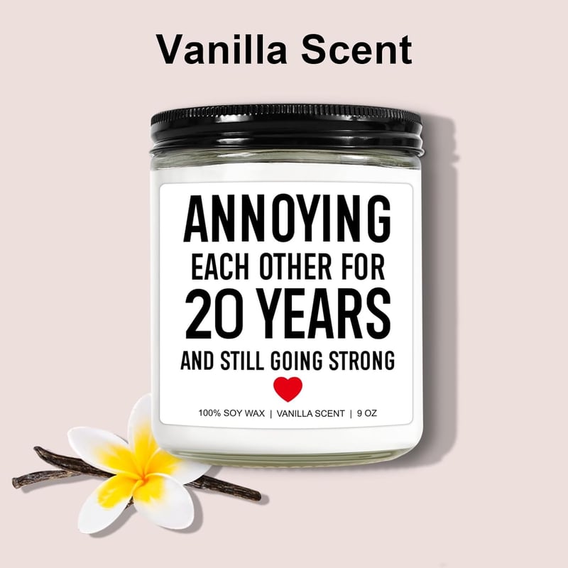 20th Anniversary Funny Scented Candle - 9 oz for Couples