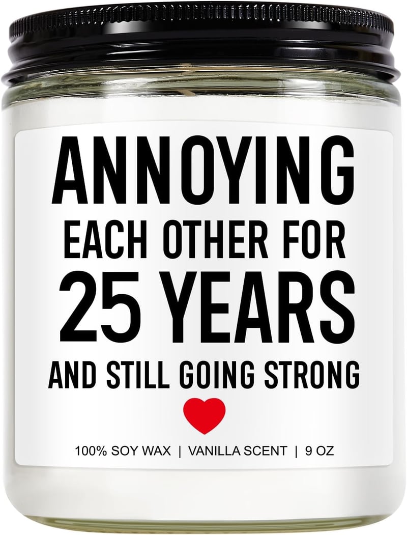 25th Anniversary Funny Scented Candle for Couples