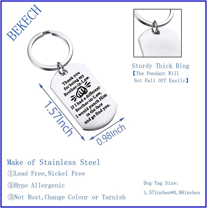 Thank You Brother-in-Law Keychain Gift