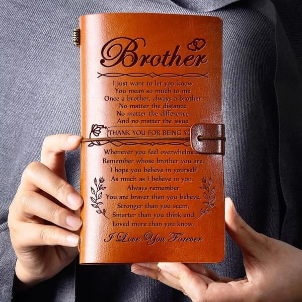 Brother Leather Travel Journal - Perfect Gift for Father's Day