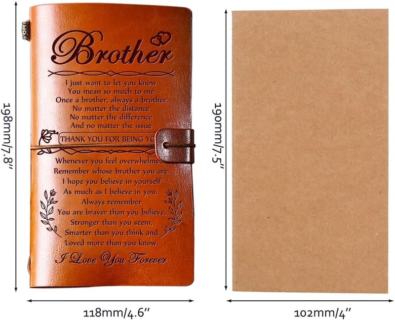 Brother Leather Travel Journal - Perfect Gift for Father's Day