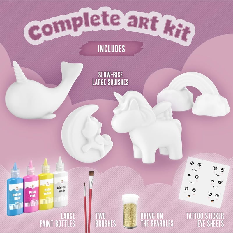 Unicorn Paint Your Own Squishies Kit for Kids Ages 8-12