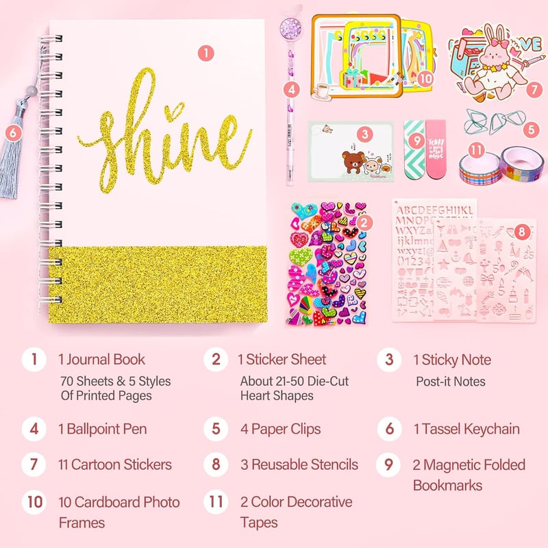 DIY Journal Kit for Girls Age 8-13 - Creative Birthday Gift