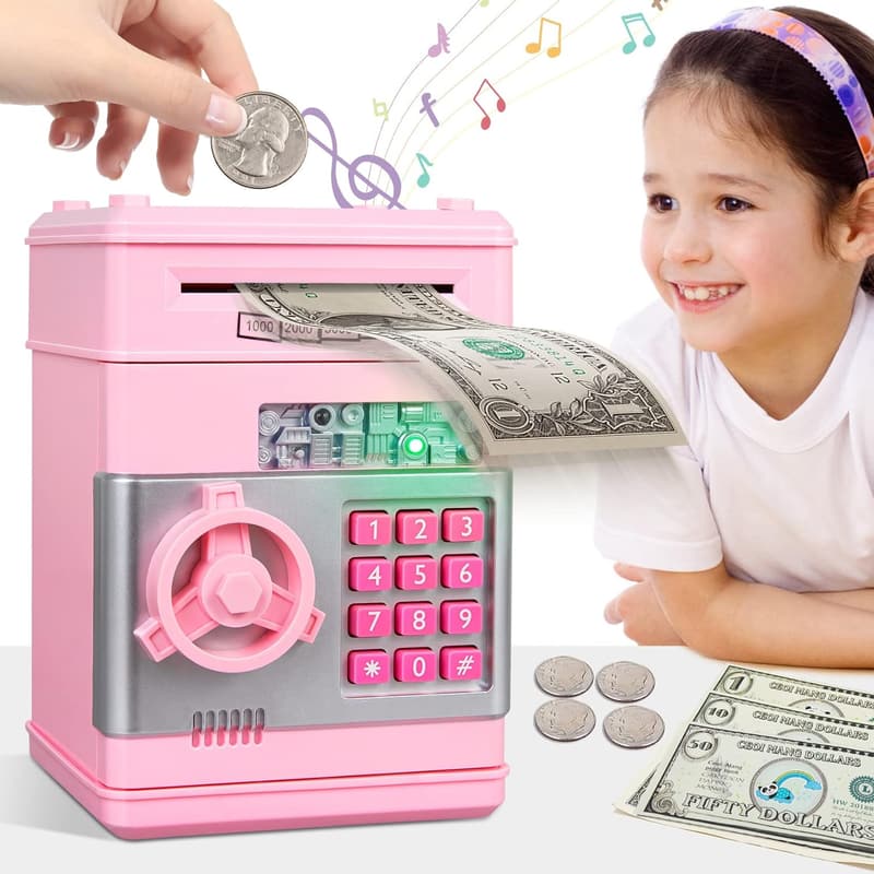 Girls' Electronic Piggy Bank ATM - Birthday Gift for 5-10 Years