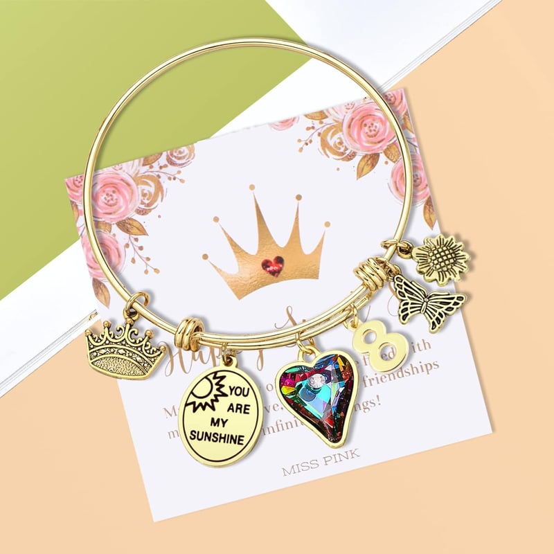 Birthday Bracelet with Natural Healing Crystals for Her