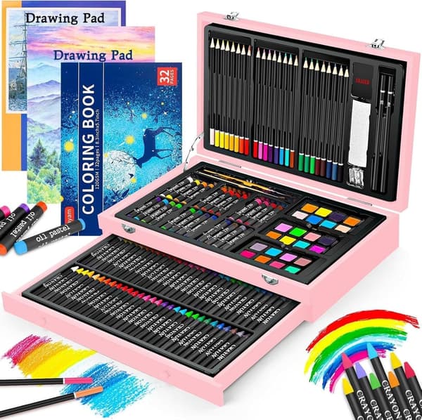 150-Piece Art Set for Kids and Teens with Sketch Pads & Colors
