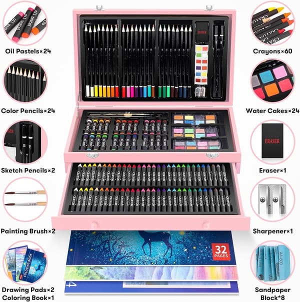 150-Piece Art Set for Kids and Teens with Sketch Pads & Colors